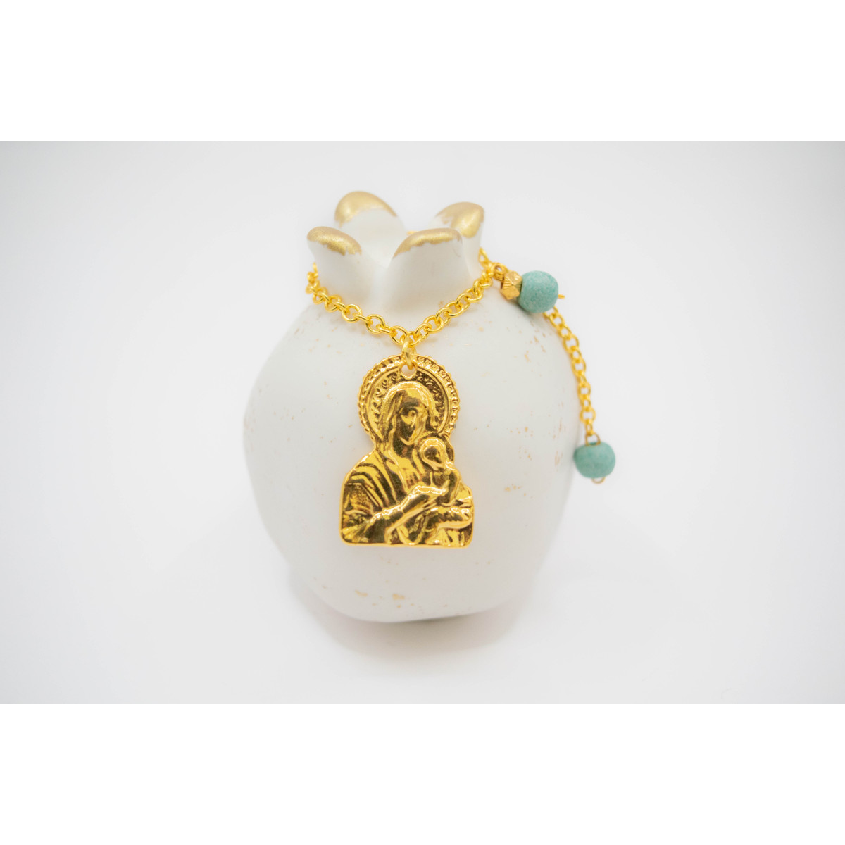 ΡΟΔΙ SML ΠΑΝΑΓΙΑ IVORY STONE ΕΠΙΧΡΥΣΩΜΕΝΗ