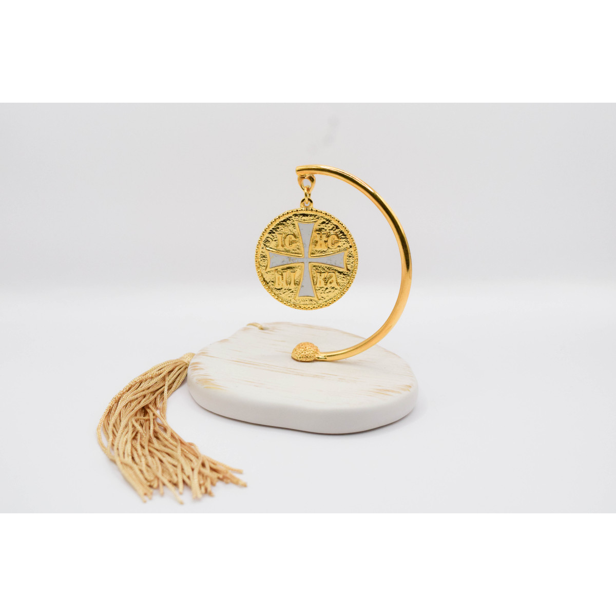 ΒΑΣΗ OVAL ΚΩΝΣΤΑΝΤΙΝΑΤΟ IVORY ΕΠΙΧΡΥΣΩΜΕΝΟ