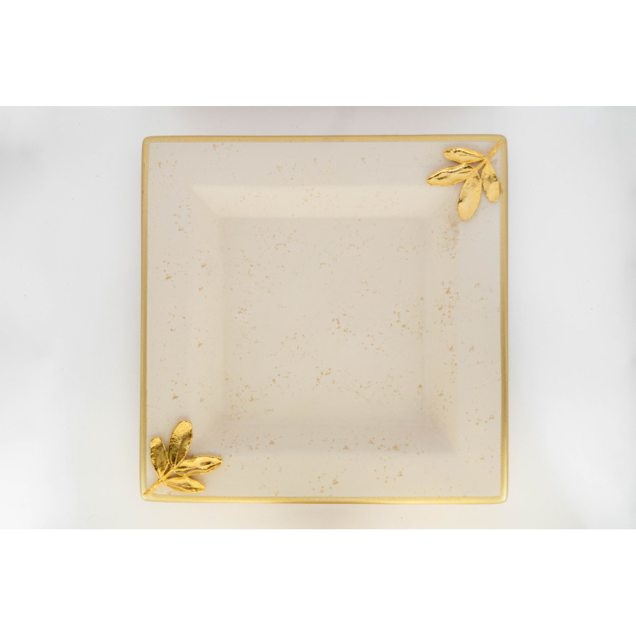 ΠΙΑΤΕΛΑ SQ 22X22 ΕΛΙΑ IVORY ΕΠΙΧΡΥΣΩΜΕΝΗ