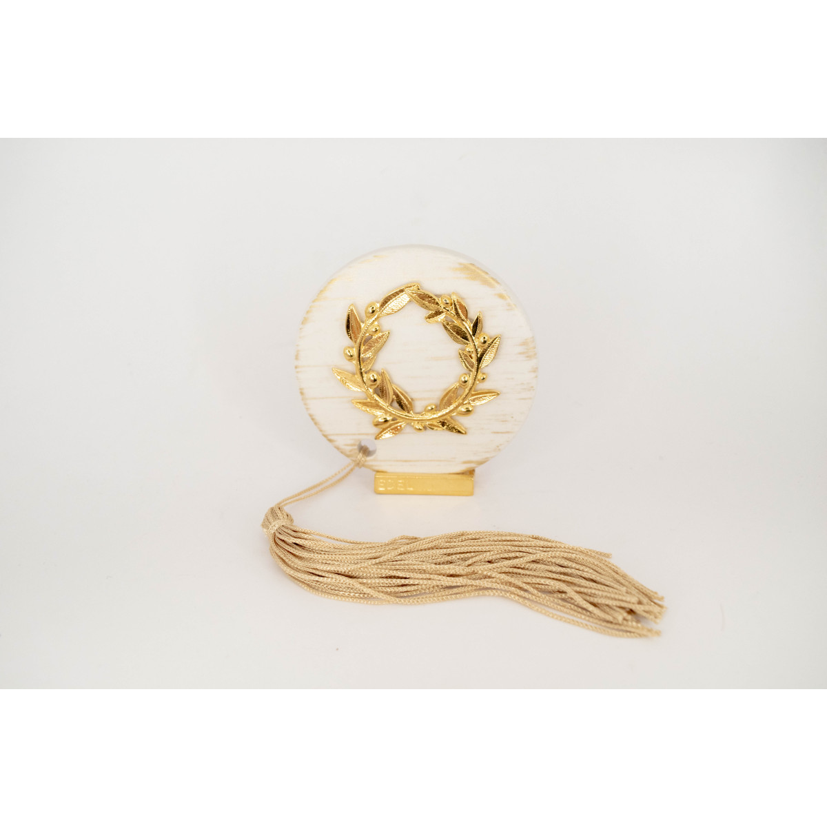 METAL ΒΑΣΗ ROUND ΣΤΕΦΑΝΙ IVORY ΕΠΙΧΡΥΣΩΜΕΝΟ