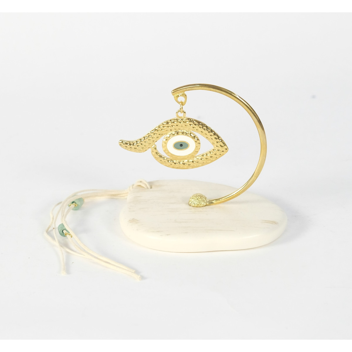 ΒΑΣΗ OVAL ΜΑΤΙ IVORY STONE ΕΠΙΧΡΥΣΩΜΕΝΟ