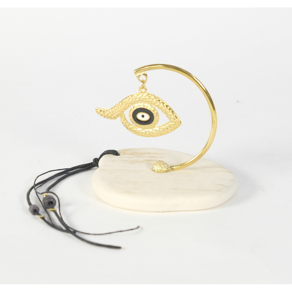 ΒΑΣΗ OVAL ΜΑΤΙ IVORY BLACK ΕΠΙΧΡΥΣΩΜΕΝΟ