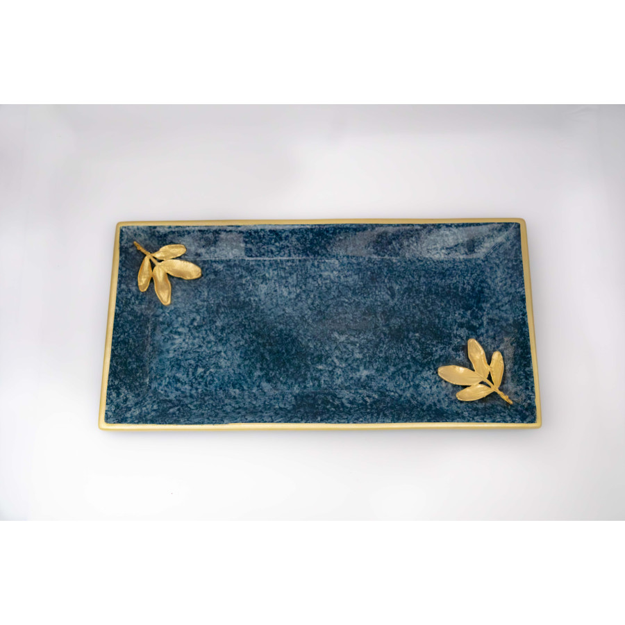 ΠΙΑΤΕΛΑ 29Χ15cm ΕΛΙΑ OCEAN BLUE ΕΠΙΧΡΥΣΩΜΕΝΗ