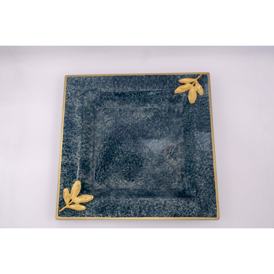 ΠΙΑΤΕΛΑ SQ 22X22 ΕΛΙΑ OCEAN BLUE ΕΠΙΧΡΥΣΩΜΕΝΗ